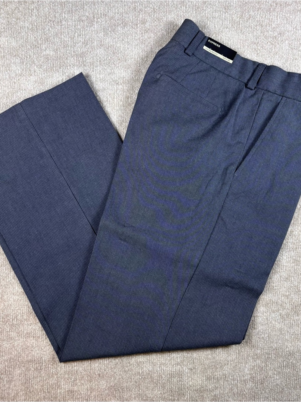 NWT Express Men’s Gray Cotton Twill‎ Flat Front Bootcut Dress Pants 32 X 32
